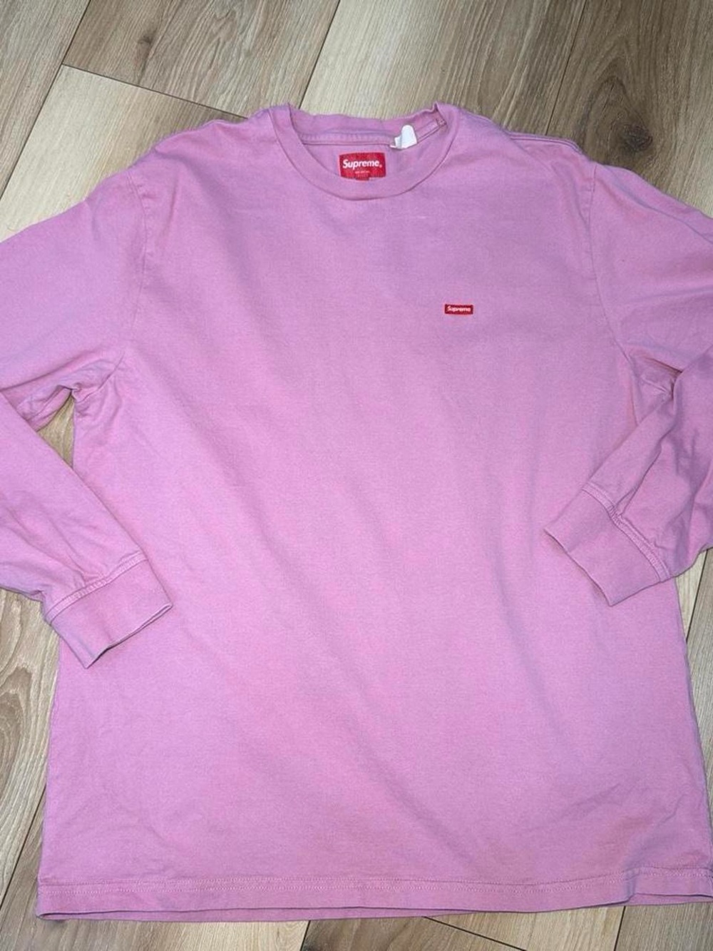 Supreme Pink Long Sleeve Box Logo Crewneck